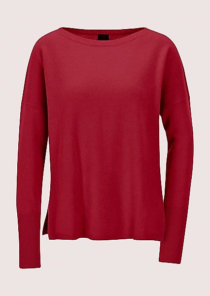 MADELEINE Longpullover "Kaschmirpullover Schlichter Strickpullover mit U-Bo günstig online kaufen