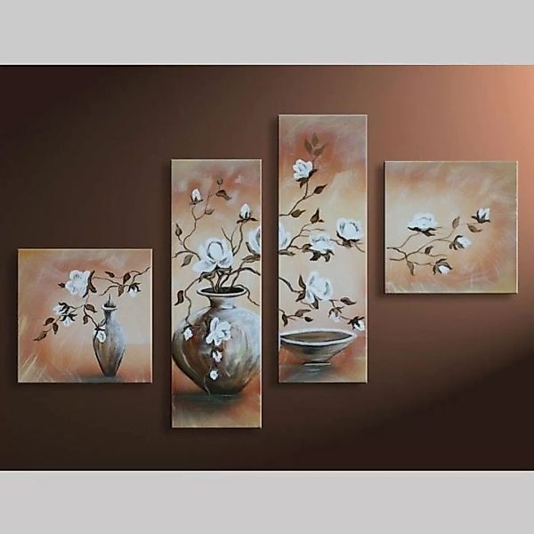 4 Leinwandbilder MAGNOLIA (7) 100 x 70cm Handgemalt günstig online kaufen