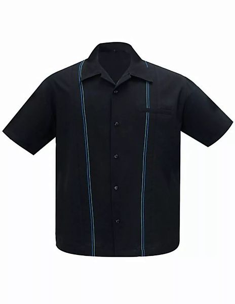 Steady Clothing Kurzarmhemd The Harold Schwarz Retro Vintage Bowling Shirt günstig online kaufen