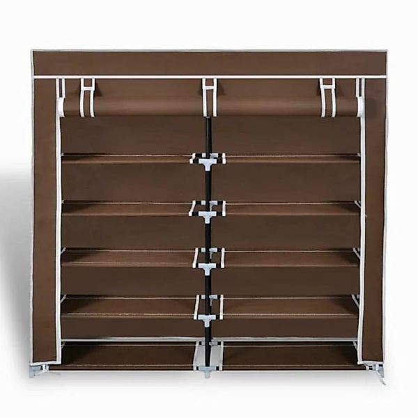 Stoff Schuhschrank Mit Abdeckung 115 X 28 X 110 Cm Braun günstig online kaufen