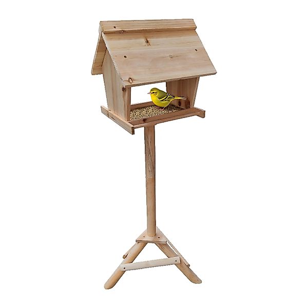 relaxdays Vogelhaus Vogelfutterhaus aus Tannenholz, natur günstig online kaufen