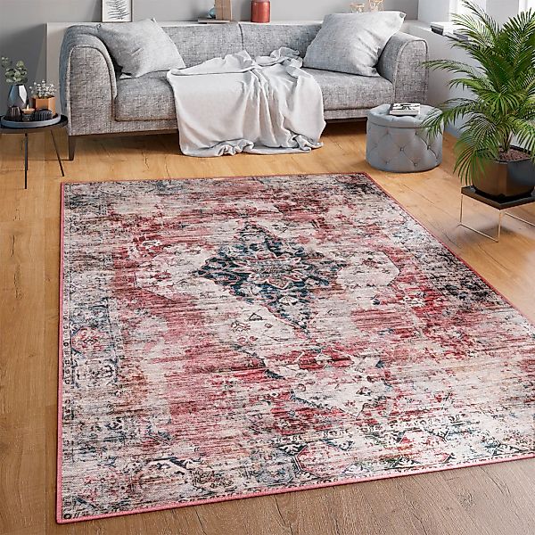 Paco Home Teppich "Lyon 331" rechteckig 4 mm Höhe Kurzflor, Orient-Optik, V günstig online kaufen