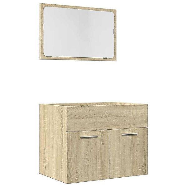 vidaXL Badezimmer-Set 2-tlg. Badmöbel-Set Sonoma-Eiche Holzwerkstoff, günstig online kaufen