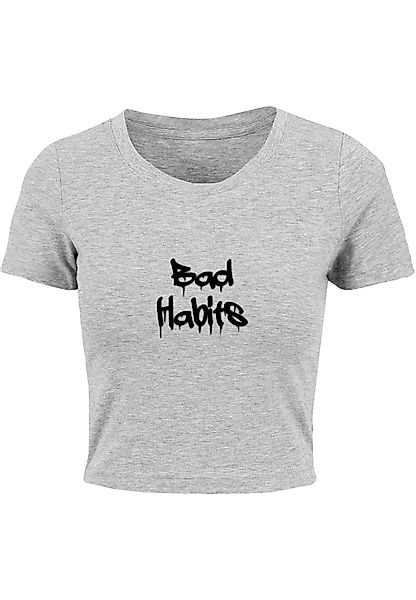 Merchcode T-Shirt "Merchcode Damen Ladies Bad Habits Cropped Tee", (1 tlg.) günstig online kaufen