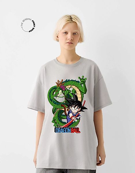 Bershka Oversize-Shirt Dragon Ball Mit Kurzen Ärmeln Damen Xs Grau günstig online kaufen