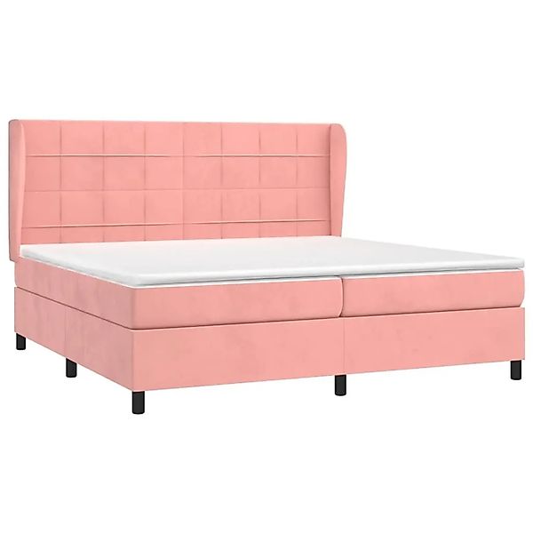 vidaXL Boxspringbett mit Matratze Rosa 200x200 cm Samt 3129236 günstig online kaufen