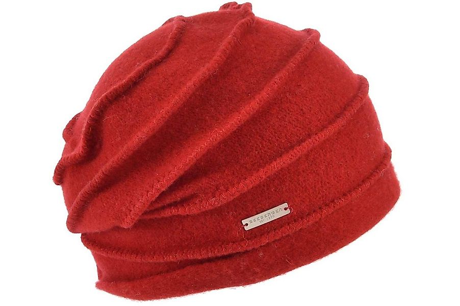 Seeberger Strickmütze Walkmütze aus Schurwolle mit ZickZack-Biesen günstig online kaufen