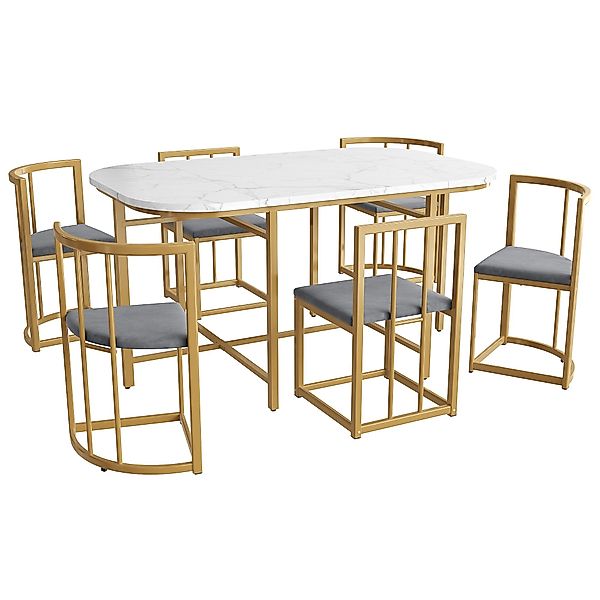 OKWISH Essgruppe Esszimmertisch-Set, (mit Esstisch, 4 günstig online kaufen