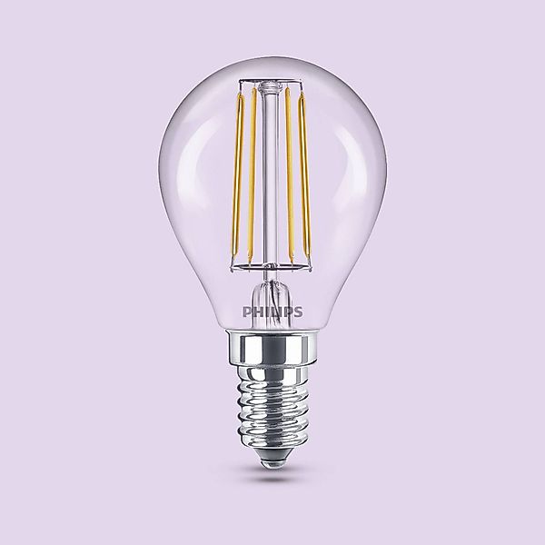 Philips LED-Lampe E14 P45 4,3W 470lm 2700K Filament 6er-Pack günstig online kaufen