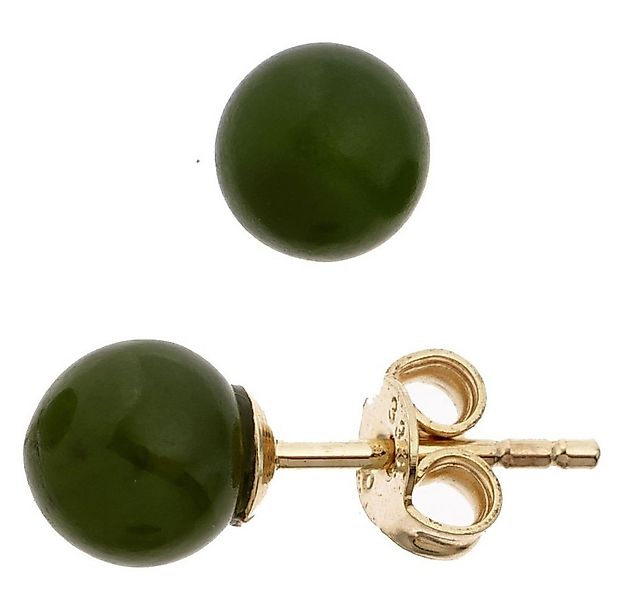 Schmuck Krone Paar Ohrstecker Ohrstecker mit Jade dunkelgrün 333 Gold, Gold günstig online kaufen