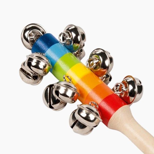 goki Spielzeug-Musikinstrument Schellenstab Regenbogen mit 13 günstig online kaufen