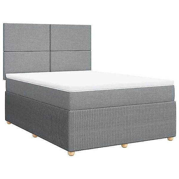 vidaXL Boxspringbett mit Matratze Hellgrau 160x200 cm Stoff 3292100 günstig online kaufen