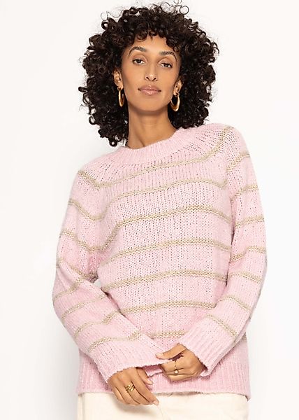 SASSYCLASSY Strickpullover Gestreifter Pullover mit Rundhalsausschnitt günstig online kaufen