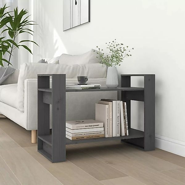 vidaXL Bücherregal Bücherregal/Raumteiler Grau 80x35x56,5 cm günstig online kaufen