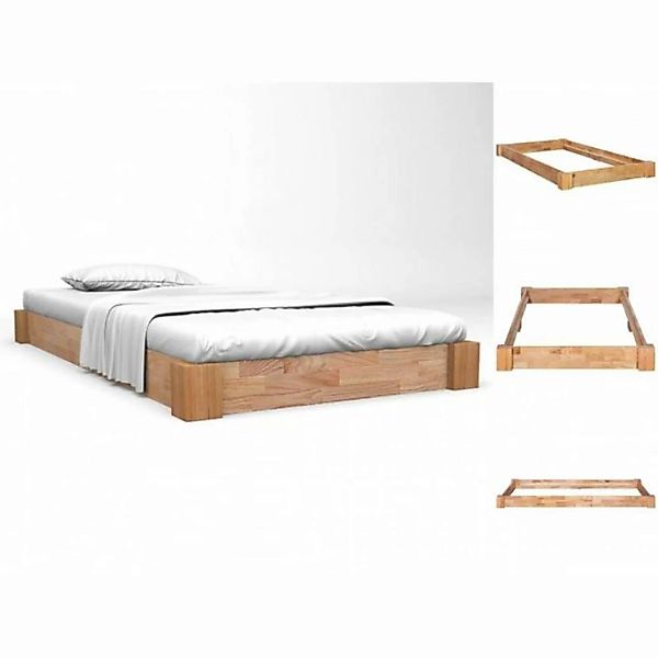 vidaXL Bettgestell Massivholzbett Eiche 90x200 cm Einzelbett Bett Bettrahme günstig online kaufen