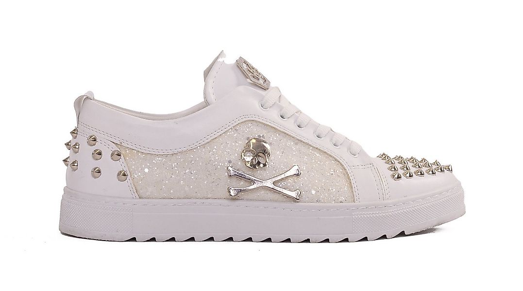 TAMBOGA Designer Herren Sneaker mit Totenkopf Weiß 40 Sneaker günstig online kaufen