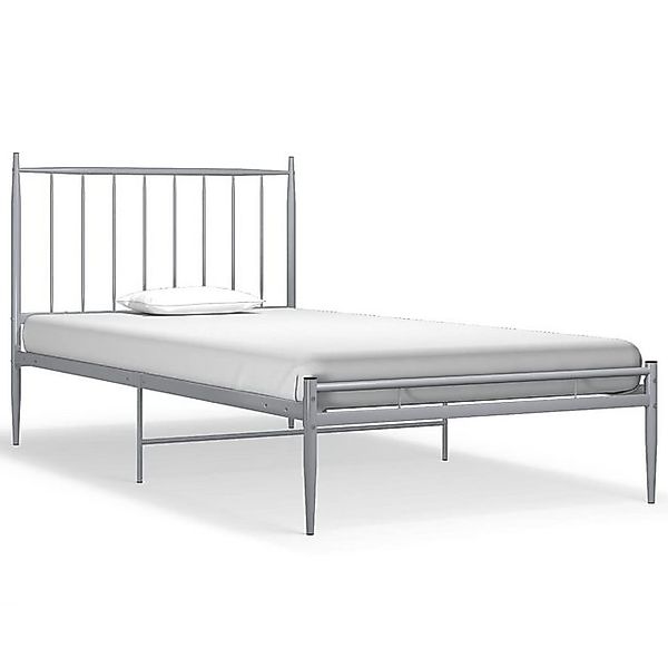 vidaXL Bett Bett Grau Metall 90x200 cm günstig online kaufen