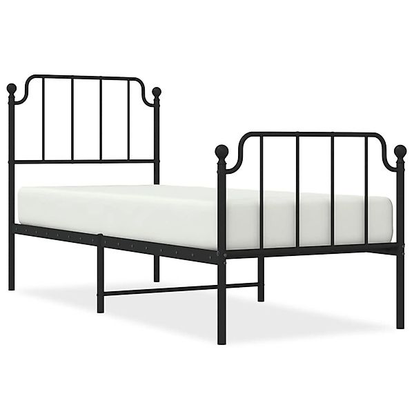vidaXL Bettgestell, Bettrahmen mit Kopf- und Fußteil Metall Schwarz 80x200 günstig online kaufen