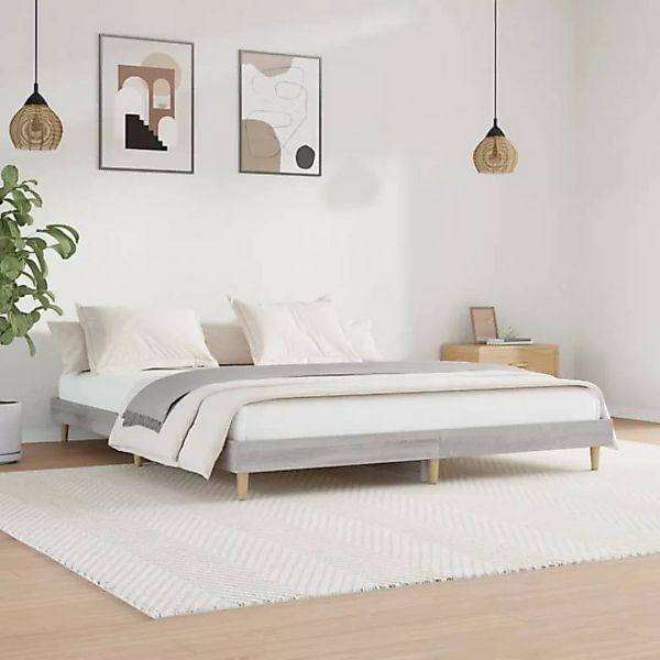 vidaXL Bett Bettgestell Grau Sonoma 120x200 cm Holzwerkstoff günstig online kaufen