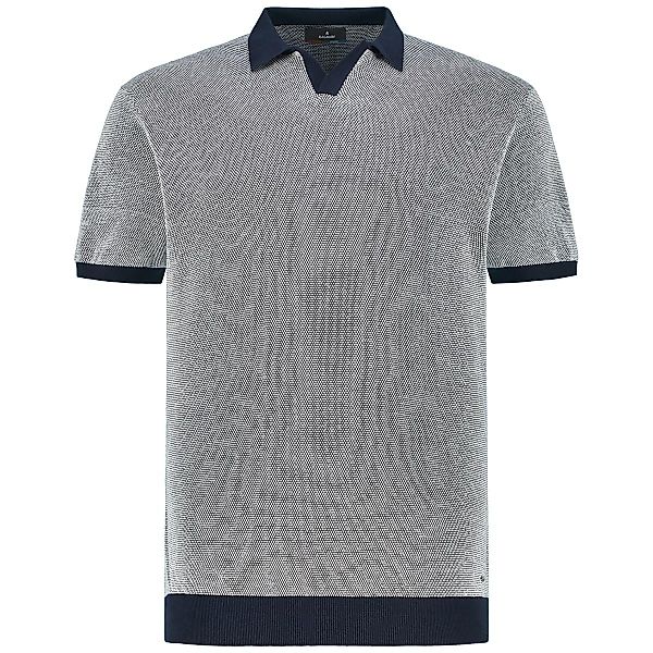 RAGMAN Strick-Poloshirt mit Kontrastdetails Farbe marine Größe: 6XL günstig online kaufen