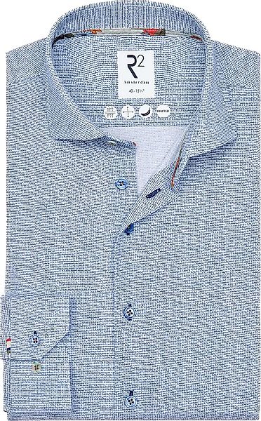 R2 Japanese Knitted Hemd Druck Blau - Größe 42 günstig online kaufen