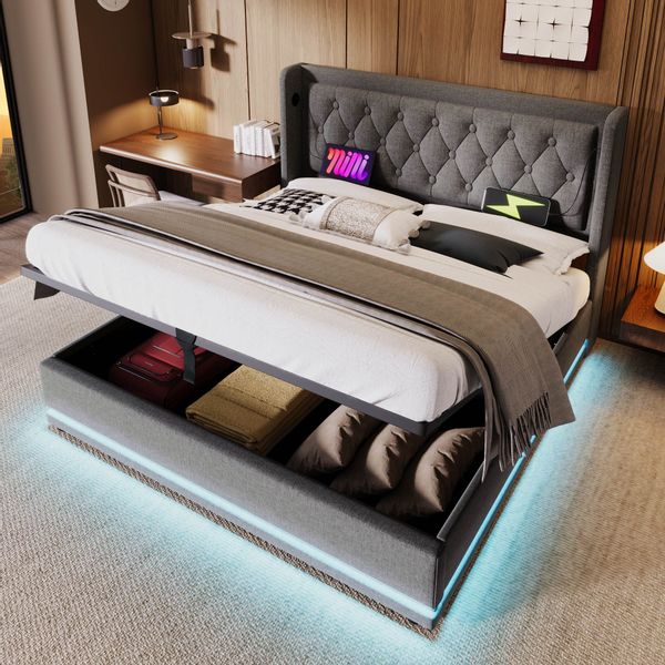 REDOM Polsterbett Jugendbett Bett Stauraumbett gepolsteres günstig online kaufen
