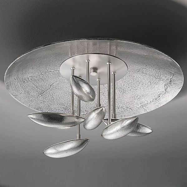 home24 Fischer & Honsel LED-Deckenleuchte Pau II Modern Eisen Silber 50x29x günstig online kaufen