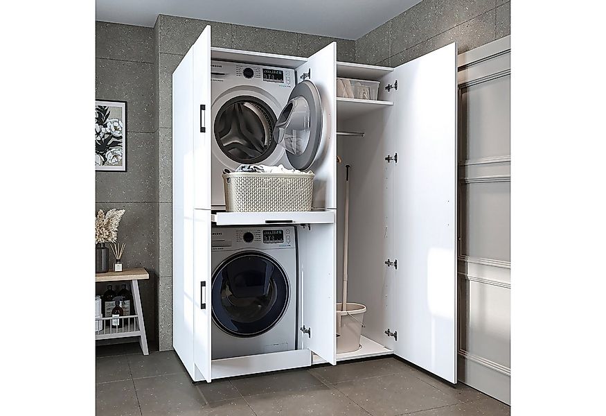 Roomart Waschmaschinenumbauschrank Waschmaschinenschrank DORA 130 cm mit Tr günstig online kaufen