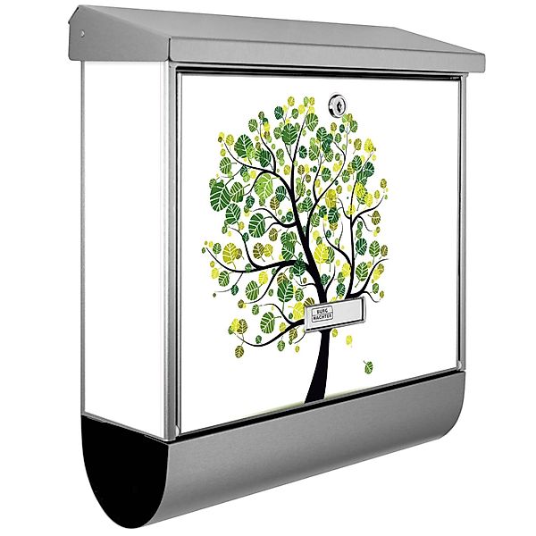 Banjado Briefkasten Edelstahl 38x39x12cm Mit Zeitungsfach Inkl. Montagemate günstig online kaufen