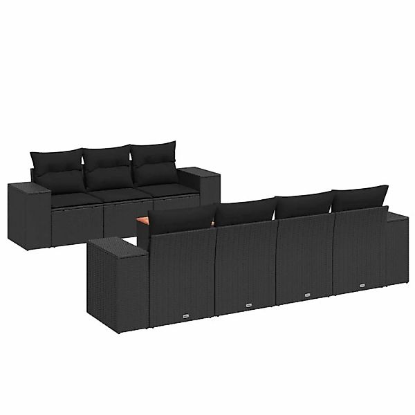 vidaXL 8-tlg Garten-Sofagarnitur mit Kissen Schwarz Poly Rattan Modell 38 günstig online kaufen