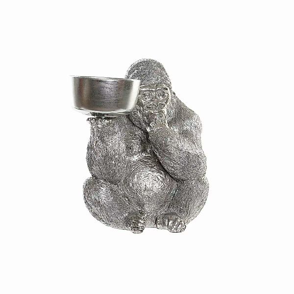 Deko-figur Dkd Home Decor Silberfarben Harz Gorilla (32 X 26,5 X 36 Cm) günstig online kaufen