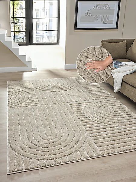 OTTO home Teppich »Jonne«, rechteckig, 20 mm Höhe, Boho Design, 3D Optik, S günstig online kaufen