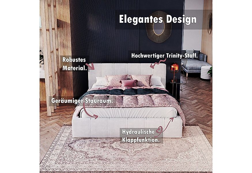 thematys Polsterbett Bett aus Velours Stauraumbett - TOPSELLER - MADE IN EU günstig online kaufen