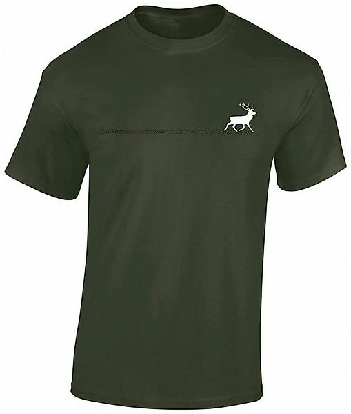 Baddery Print-Shirt Jäger T-Shirt: "Walking Deer" günstig online kaufen