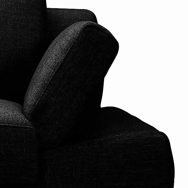 home24 loftscape Sofa Silvano 3-Sitzer Schwarz Webstoff 228x81x90 cm (BxHxT günstig online kaufen