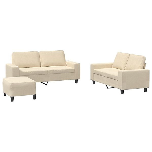 vidaXL Sofa 3-tlg. Sofagarnitur Creme Stoff günstig online kaufen