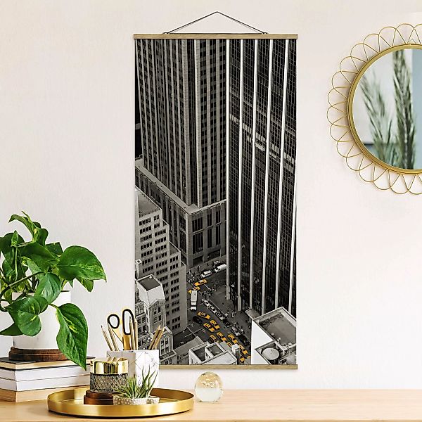 Stoffbild Architektur mit Posterleisten - Hochformat NYC 5pm günstig online kaufen