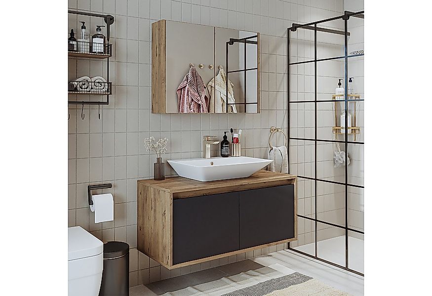 Roomart Badmöbel-Set ATL-3TLG-100, (Badezimmermöbel Set Unterschrank Spiege günstig online kaufen