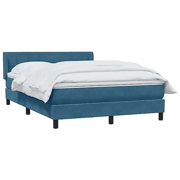 vidaXL Boxspringbett mit Matratze Dunkelblau 160x210 cm Samt 3318121 günstig online kaufen