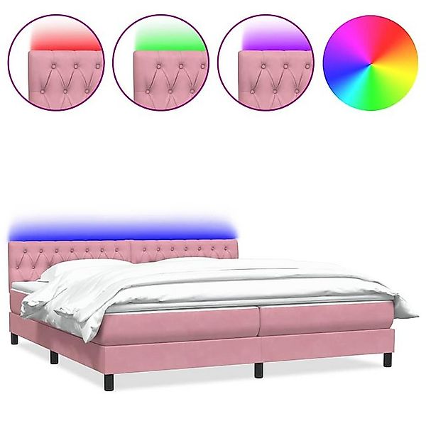 vidaXL Boxspringbett, Boxspringbett mit Matratze Rosa 200x210 cm Samt günstig online kaufen
