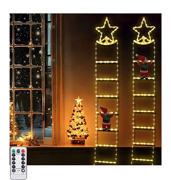 Coonoor LED Dekofigur Weihnachtsmann auf Leiter, günstig online kaufen