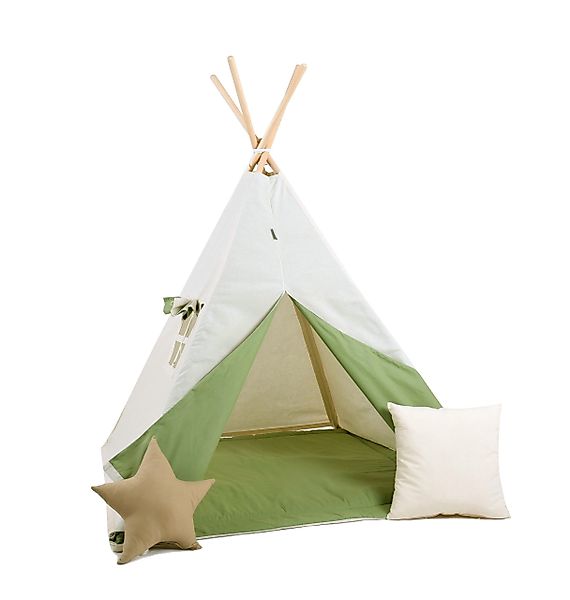 Rainbow Kids Tipi-Zelt Grüner Wolf, Personen: günstig online kaufen
