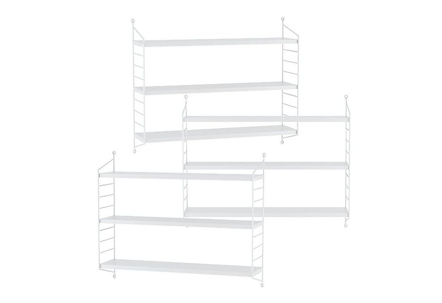 en.casa Wandregal, Set 3-tlg., »Strängnäs« 3er Set Weiß, matt günstig online kaufen