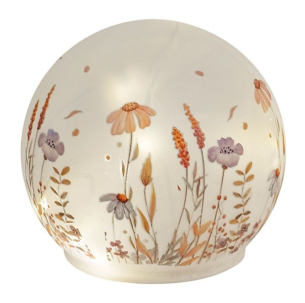 formano LED Dekolicht Deko Kugel Glas Wiesenblumen 12 cm matte Glasleuchte günstig online kaufen