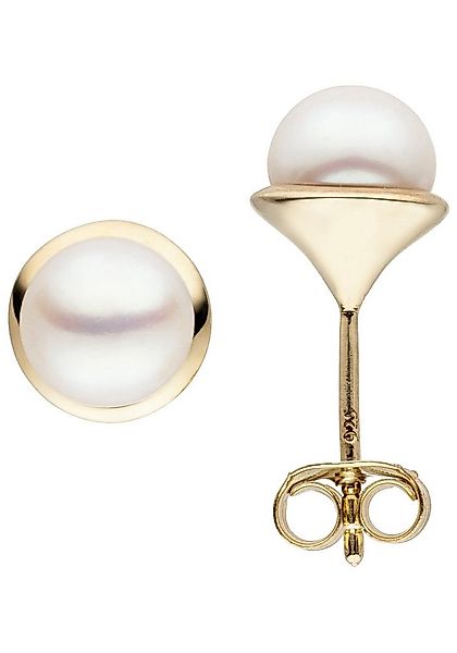 JOBO Paar Ohrstecker, 925 Silber vergoldet mit Süßwasser-Zuchtperlen günstig online kaufen