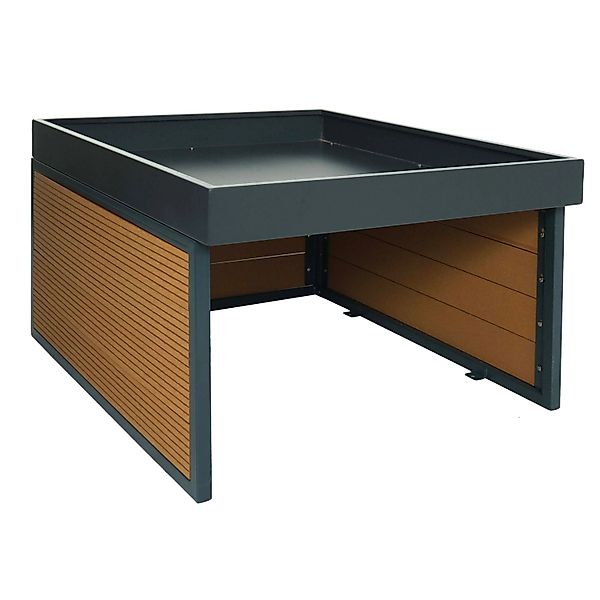 PROREGAL Mähroboter-Garage Mit Pflanzkasten 40x60x73cm Wpc Metall Eiche-Opt günstig online kaufen