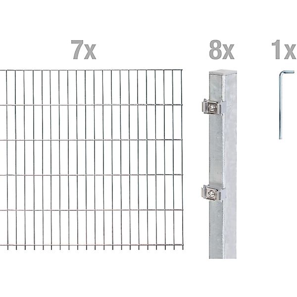 Alberts Doppelstabmattenzaun Grundset, (Set), Höhe: 80-160 günstig online kaufen
