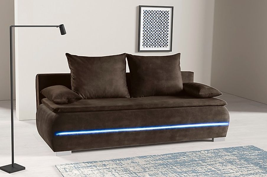 WERK2 Schlafsofa »Tekla LED, Bettcouch Breite 206cm, Liegefläche 200/140cm, günstig online kaufen