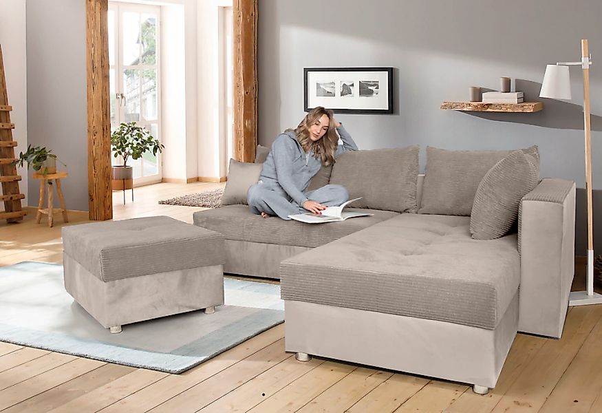 COLLECTION AB Ecksofa "Italia L-Form", mit Bettfunktion und Bettkasten, in günstig online kaufen