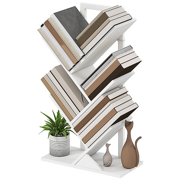 HOMCOM Baumförmiges Bücherregal mit 5 Ebenen Bücherregal mit 5 Regalen und günstig online kaufen